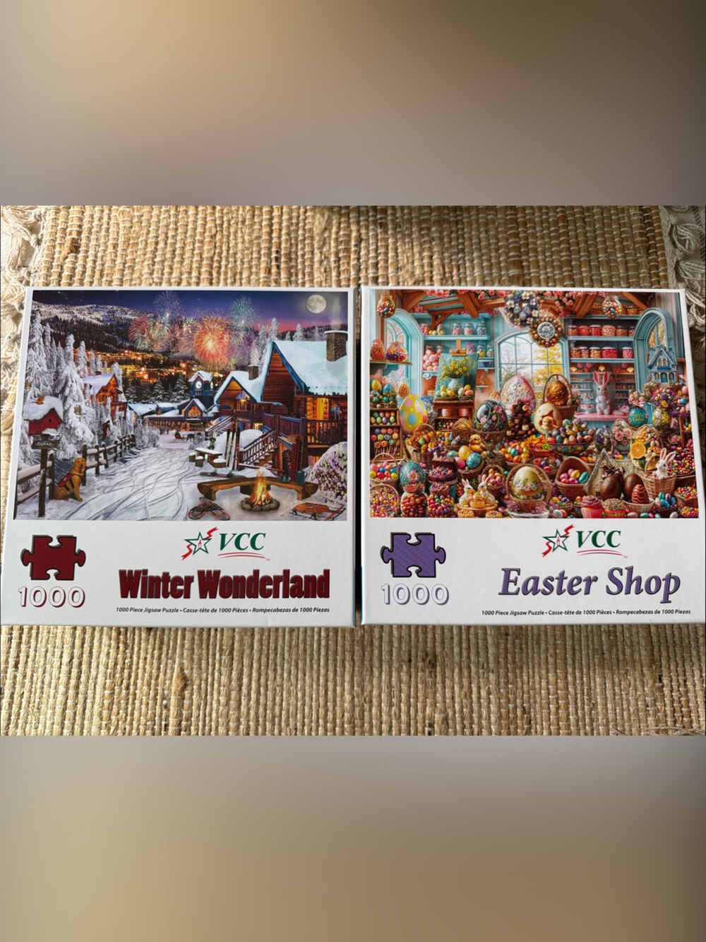 Vermont Winter Wonderland & Easter Shop Puzzle Duo 1000 pieces